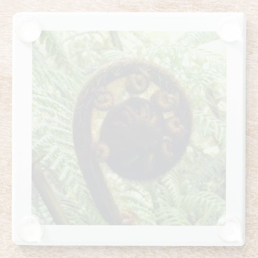 New Zealand Souvenir Fern Koru Foto Glazen Onderzetter (Achterkant)