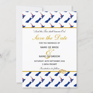 NEW ZEALAND Special Event Wedding Celebration Save The Date