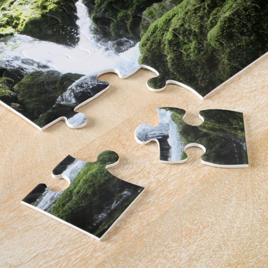 New Zealand Stream with Waterfall Natuur Photo Legpuzzel (Zijkant)