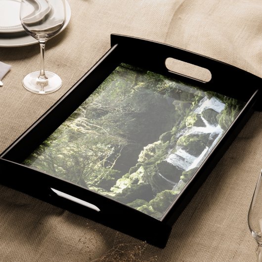 New Zealand Stream with Waterfall Natuur Photo Tissuepapier