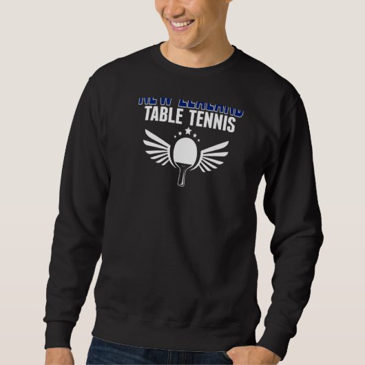 New Zealand Table Tennis  Support Kiwi Ping Pong T Trui (Voorkant)