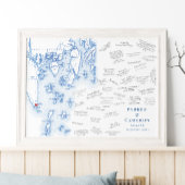 Newagen Southport Wedding Blue Guest Book Poster