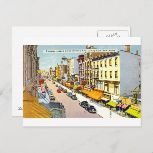 Newark Ave in Jersey City, New Jersey Briefkaart (Voorkant / Achterkant)
