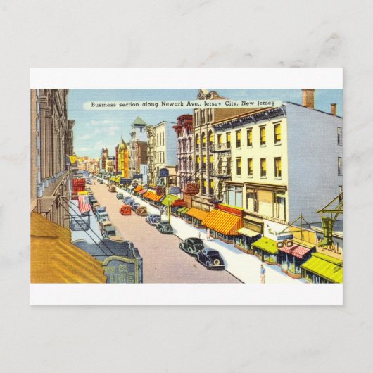 Newark Ave in Jersey City, New Jersey Briefkaart (Voorkant)