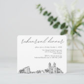 Newark bruiloft elegante repetitie diner informatiekaartje (Staand voorkant)