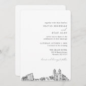 Newark bruiloft elegante skyline uitnodiging (Voorkant / Achterkant)