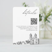 Newark Bruiloft Moderne Details QR Code Informatiekaartje (Staand voorkant)