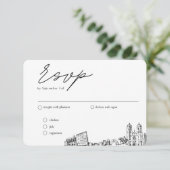Newark Bruiloft Traditionele RSVP Maaltijd Optie Informatiekaartje (Staand voorkant)