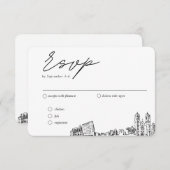 Newark Bruiloft Traditionele RSVP Maaltijd Optie Informatiekaartje (Voorkant / Achterkant)