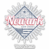 Newark City New Jersey Verenigde Staten Verenigde Sticker (Voorkant)