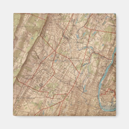 Newark en Elizabeth, New Jersey Magneet (Voorkant)