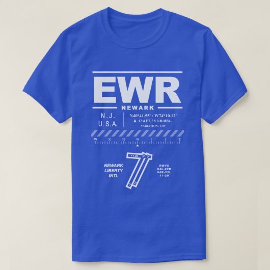 Newark Liberty International Airport EWR T-shirt (Design voorkant)