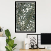 Newark Liberty Intl Airport Satellite Map Poster (Thuiskantoor)