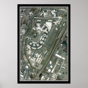 Newark Liberty Intl Airport Satellite Map Poster