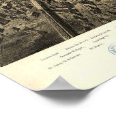 Newark New Jersey 1874 Antiek Panorama Poster (Hoek)