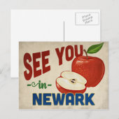 Newark New Jersey Apple - Vintage Travel Briefkaart (Voorkant / Achterkant)