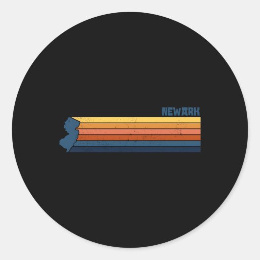 Newark New Jersey City Ronde Sticker (Voorkant)
