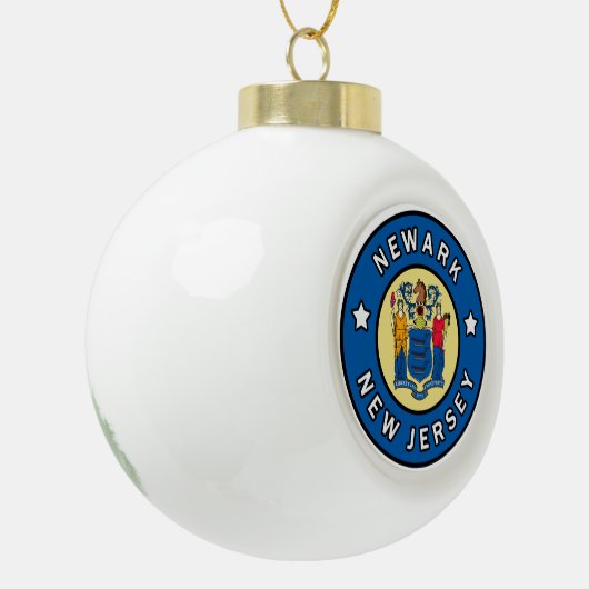 Newark New Jersey Keramische Bal Ornament (Links)