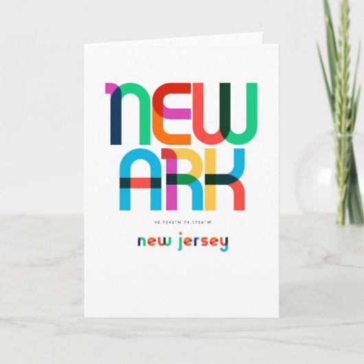 Newark New Jersey Mid Century, Pop Art Kaart (Voorkant)