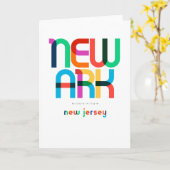 Newark New Jersey Mid Century, Pop Art Kaart (Gele Bloem)