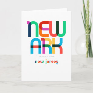 Newark New Jersey Mid Century, Pop Art Kaart