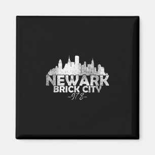 Newark New Jersey Nj Brick City Silhouet  Magneet