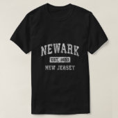 Newark New Jersey NJ  gevestigde sport de T-shirt (Design voorkant)