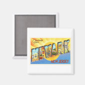 Newark New Jersey NJ Vintage Travel Briefkaart- Magneet (Voorkant / Achterkant)