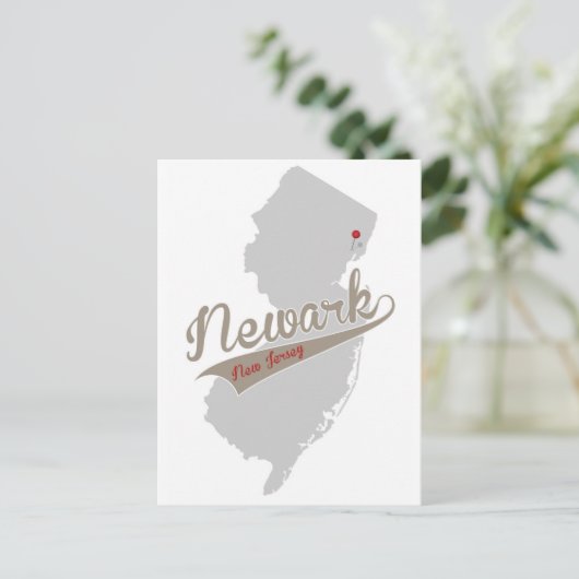 Newark, New Jersey - Pin Map - POSTCARD Briefkaart (Staand voorkant)