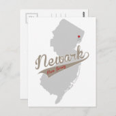 Newark, New Jersey - Pin Map - POSTCARD Briefkaart (Voorkant / Achterkant)