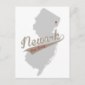 Newark, New Jersey - Pin Map - POSTCARD Briefkaart (Voorkant)