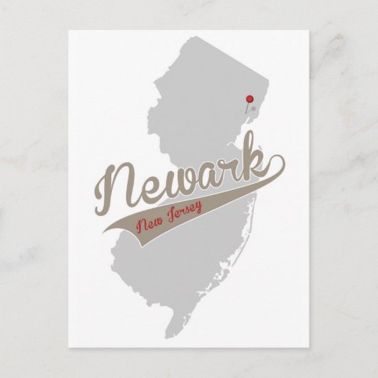Newark, New Jersey - Pin Map - POSTCARD Briefkaart (Voorkant)
