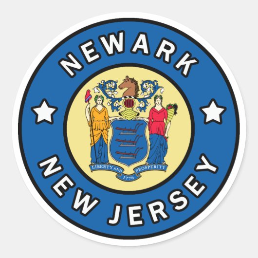 Newark New Jersey Ronde Sticker (Voorkant)