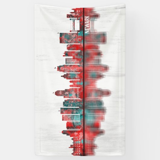 Newark New Jersey Skyline Spandoek (Verticaal)