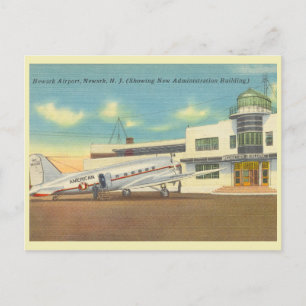 Newark New Jersey  vliegveld jaren 40 Briefkaart