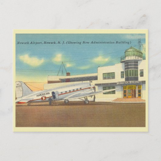 Newark New Jersey  vliegveld jaren 40 Briefkaart (Voorkant)