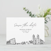 Newark NJ Bruiloft Save the Date Modern Kaart (Staand voorkant)