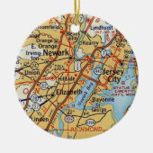 Newark NJ  Map Keramisch Ornament (Voorkant)