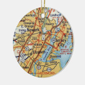Newark NJ  Map Keramisch Ornament (Links)