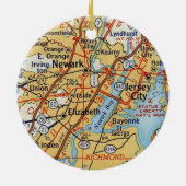 Newark NJ  Map Keramisch Ornament (Achterkant)