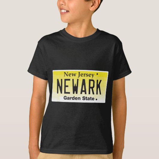 Newark NJ New Jersey licentie bord stedentrip T-shirt (Voorkant)