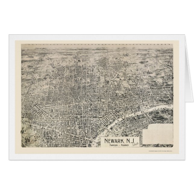 Newark, NJ Panoramic Map - 1895 (Voorkant Horizontaal)