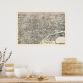 Newark, NJ Panoramic Map - 1895 Poster (Keuken)