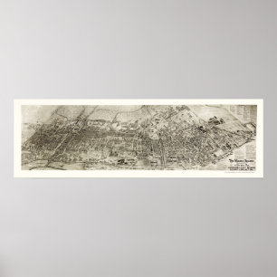 Newark, NJ Panoramic Map - 1907 Poster