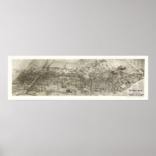 Newark, NJ Panoramic Map - 1907 Poster (Voorkant)