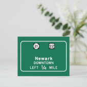 Newark, NJ Road Sign Briefkaart (Staand voorkant)