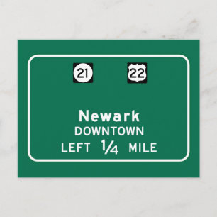 Newark, NJ Road Sign Briefkaart