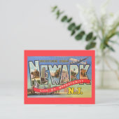 Newark NJ Stad van Kansen Retro Briefkaart (Staand voorkant)