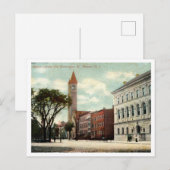 Newark NJ, Washington St, Bibliotheek, 1910s Briefkaart (Voorkant / Achterkant)