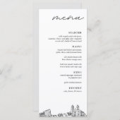 Newark Skyline Modern Wedding Dinner Menu (Voorkant / Achterkant)